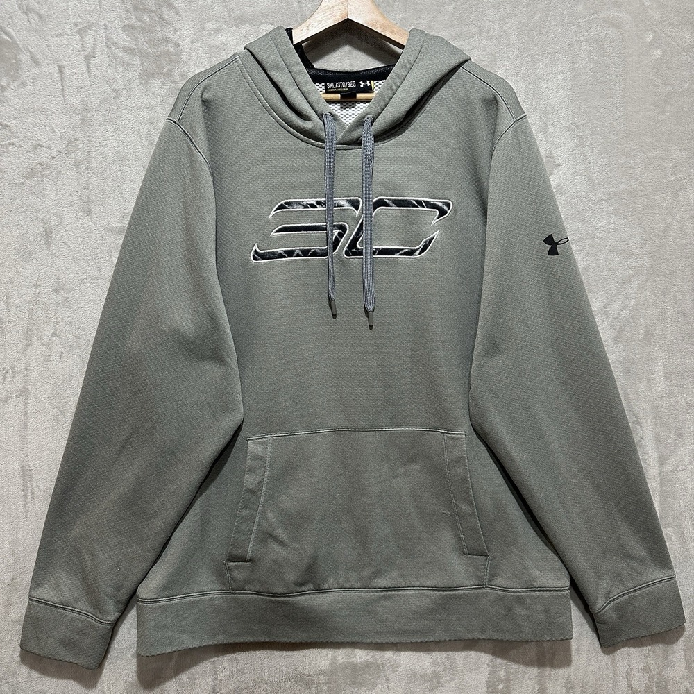 UNDER ARMOUR Stephen Curry "SC30" Men's 3XL Gray Pull Over Hoodie Sweatshirt